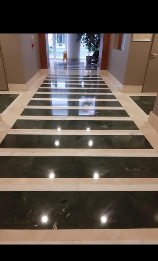 Koridor Yeşil Mermer Parlatma